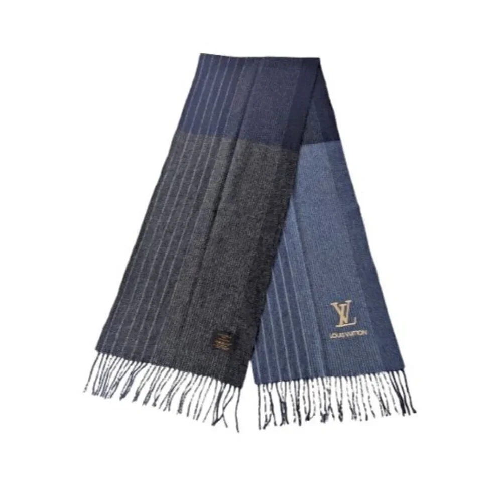Louis Vuitton LV Logo Genuine Vintage Scarf 100% Cashmere Made in UK. - Picture 1 of 7